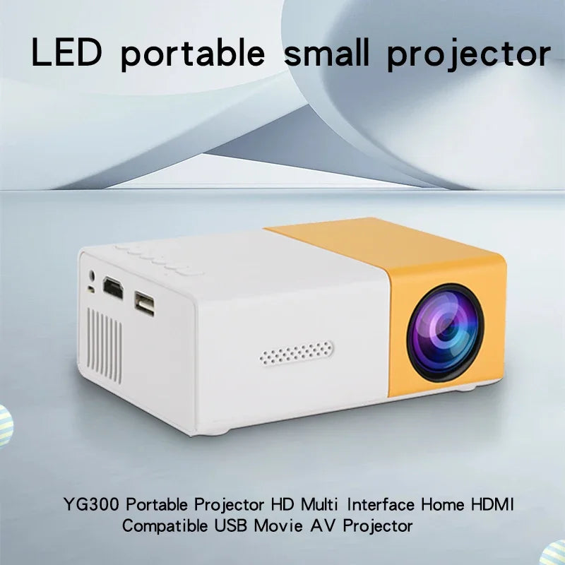 Proyector portátil YG300 para el hogar, conexión inalámbrica para teléfono móvil, compatible con USB, HDMI