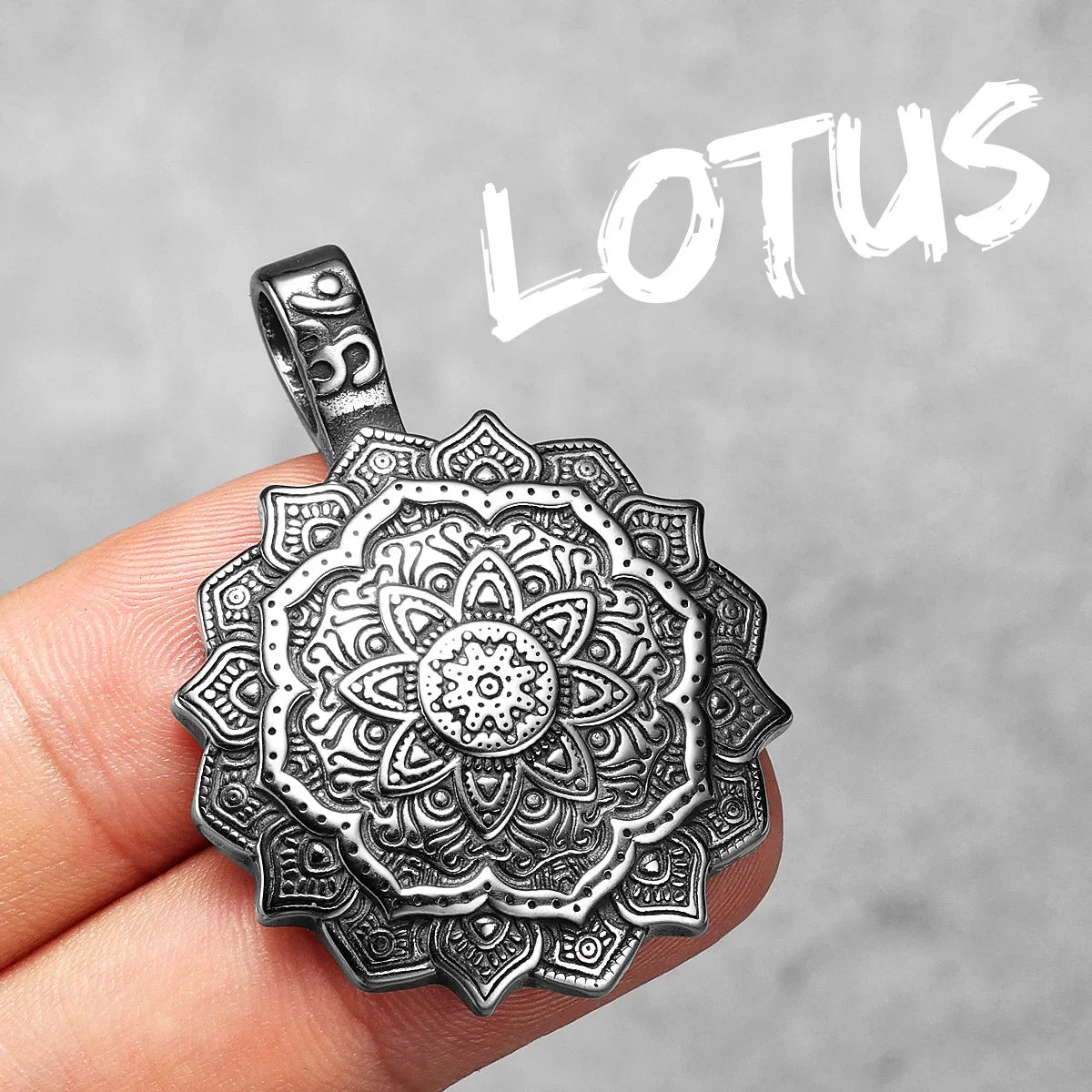 Buddhism Mandala Flower Amulet Men Necklaces Stainless Steel Pendants Chains Women Jewelry Cool Male Accessories Gifts Wholesale