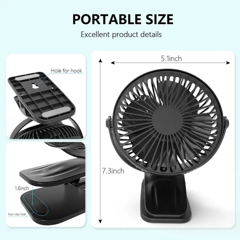 Xiaomi New USB Handheld Clip Fan Portable Rechargeable Fan High Quality Student Wireless Electric Fan Small Cooling Ventilador