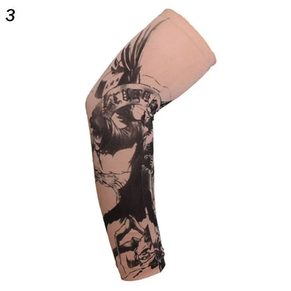 1Pcs New Flower Arm Tattoo Sleeves Seamless Outdoor Riding Sunscreen Arm Sleeves Sun Uv Protection Arm Warmers For Men Women