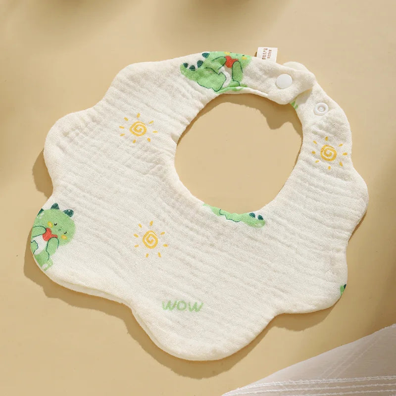 Baby bib 6-layer pure cotton gauze petal bib saliva towel newborn type A triangle towel anti-vomiting bib