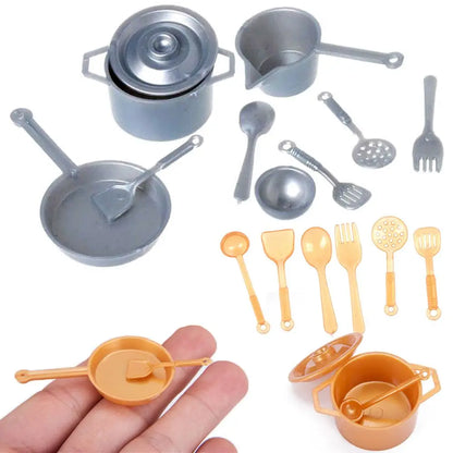 10/11PCS Doll House Miniature Items Dollhouse Mini Accessories for Doll Mini Tableware Things Kitchen Dinnerware Model 1:12