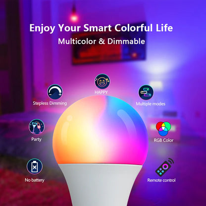 LED Light Bulbs AC 220V E27 RGB Bombillas LED Lamp IR Remote Control Changeable Colorful RGB White Ampoules Spotlight Led Bulb