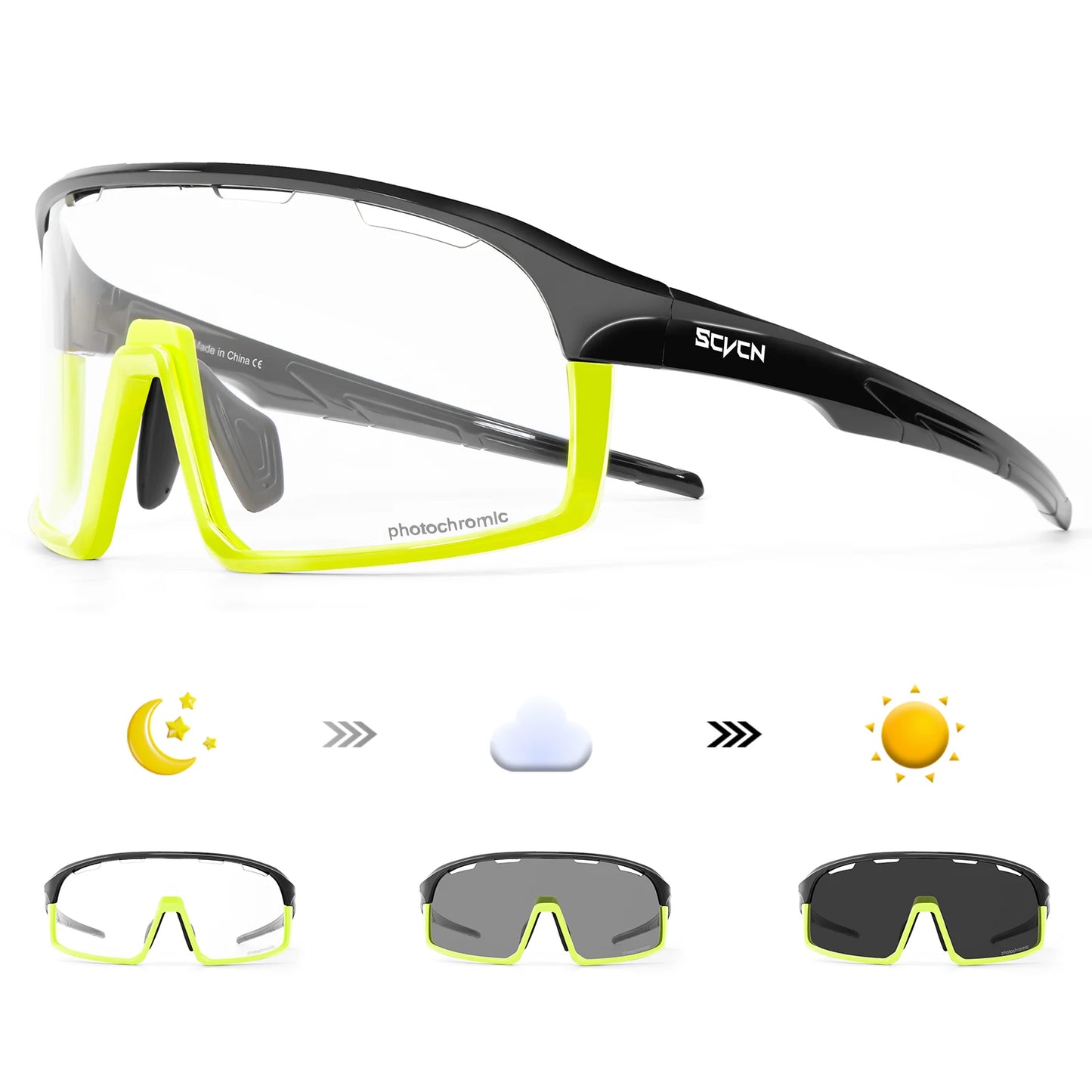 SCVCN NEW Cycling Glasses Men Bicycle Eyewear UV400 Cycling Sunglasses Gafas Ciclismo TR90 MTB Road Bike Sports Sunglasses