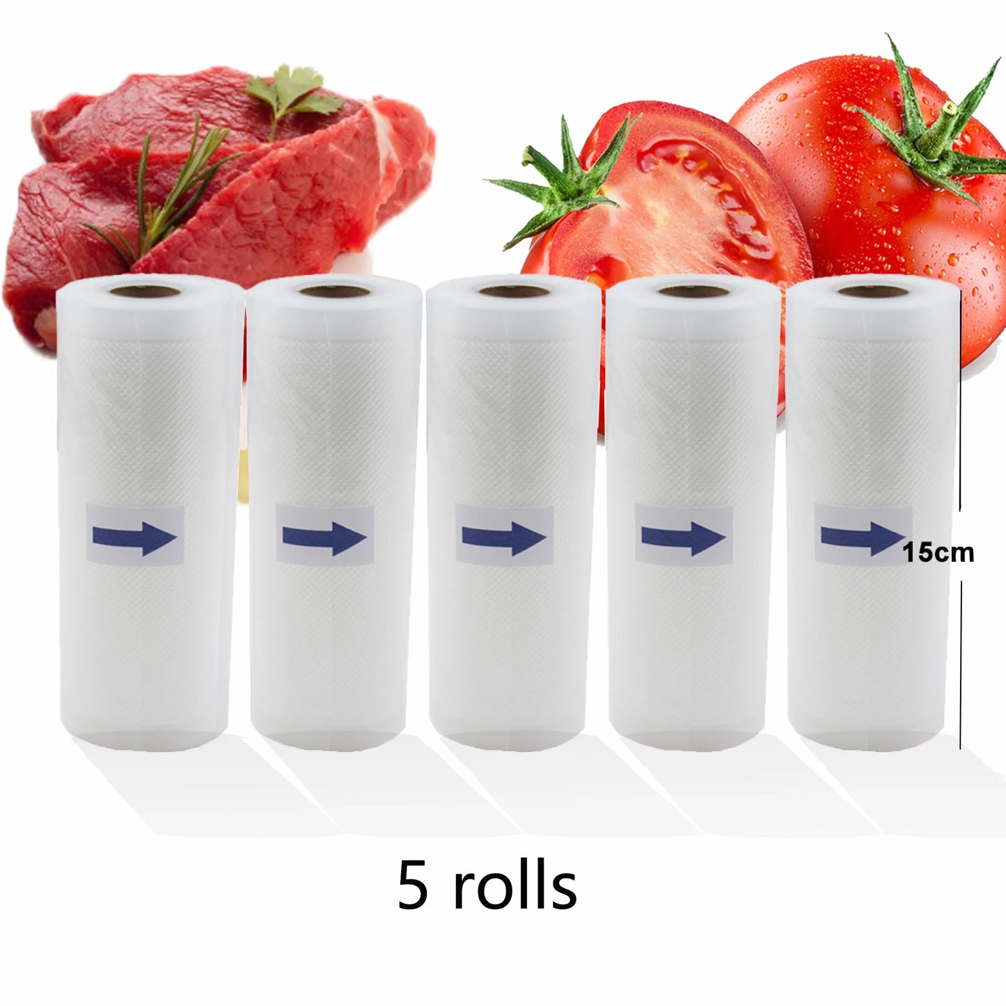 Vacuum Bags For Food Long Fresh Keeping BPA-Free Packaging Sealer Bag For Meat Fruits 5 Rolls/lot 12+15+20+25+28cm*500cm