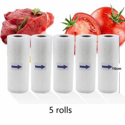 Vacuum Bags For Food Long Fresh Keeping BPA-Free Packaging Sealer Bag For Meat Fruits 5 Rolls/lot 12+15+20+25+28cm*500cm