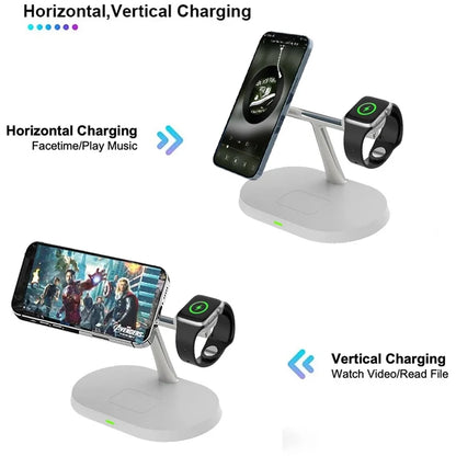 30W 3 In 1 Magnetic Wireless Charger Stand Fast Charging Dock Station for iPhone 15 14 13 12 Pro Max Apple Watch 8 7 Airpods Pro