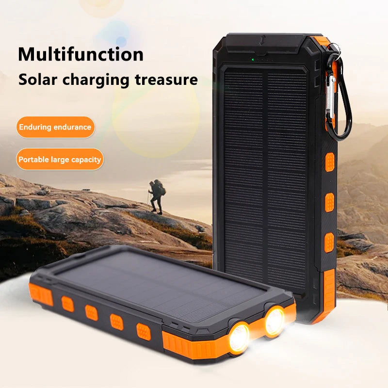 200000mAh Power Bank Fast Charging Outdoor Large Capacity External Battery Solar PowerBank Flashlight For iPhone Huawei Xiaomi