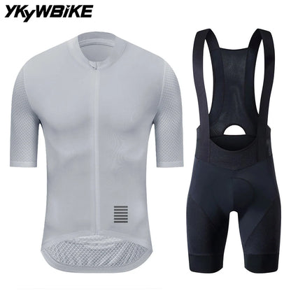 YKYWBIKE Men's Cycling Jersey Set classic MTB Cycling Bib Shorts Kit Reflective Bike Clothes Bicycle Maillot Cycling Clothing