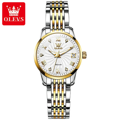 OLEVS Top Brand Luxury Watch for Men Automatic Movement Mechanical Male Wristwatch Waterproof Stainless Steel Men's Watches