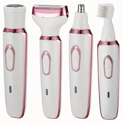 4 in 1 Electric Razor for Women Full Body Hair Trimmer Arm Armpit Private Hair Removal Instrument Dry and Wet Painless Depilator