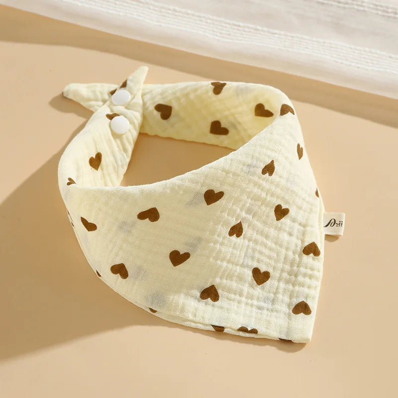 Baby bib 6-layer pure cotton gauze petal bib saliva towel newborn type A triangle towel anti-vomiting bib