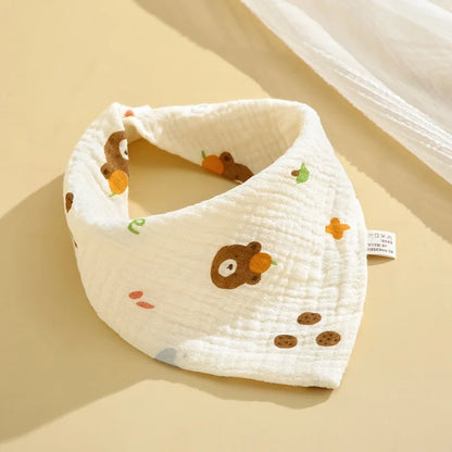 Baby bib 6-layer pure cotton gauze petal bib saliva towel newborn type A triangle towel anti-vomiting bib