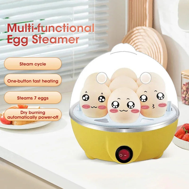 Multifunction Electric Egg Cooker Single Egg Boiler Kitchen Steamed Rapid Breakfast Cooking Appliances