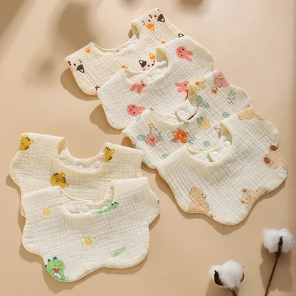 Baby bib 6-layer pure cotton gauze petal bib saliva towel newborn type A triangle towel anti-vomiting bib