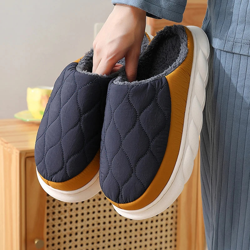 Shevalues Fashion Fur Women Slippers New Winter Fluffy Warm Waterproof House Slippers Female Outdoor Soft Sole Furry Slippers