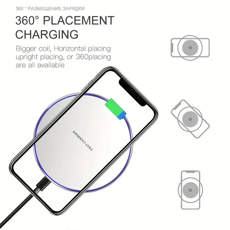 30W Wireless Charger For iPhone 15 14 13 12 X Pro Max Induction Fast Charging Pad Dock Station For Samsung S23 S22 Xiaomi Huawei