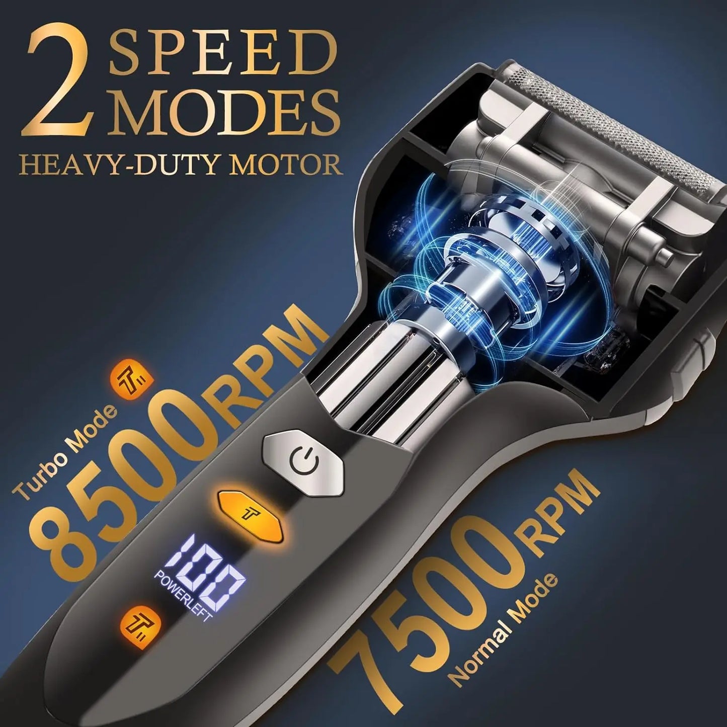 Kemei 5-Blade System Electric Shaver For Men Face Beard Wet Dry Electric Razor Rechargeable Bald Head Shaving Machine