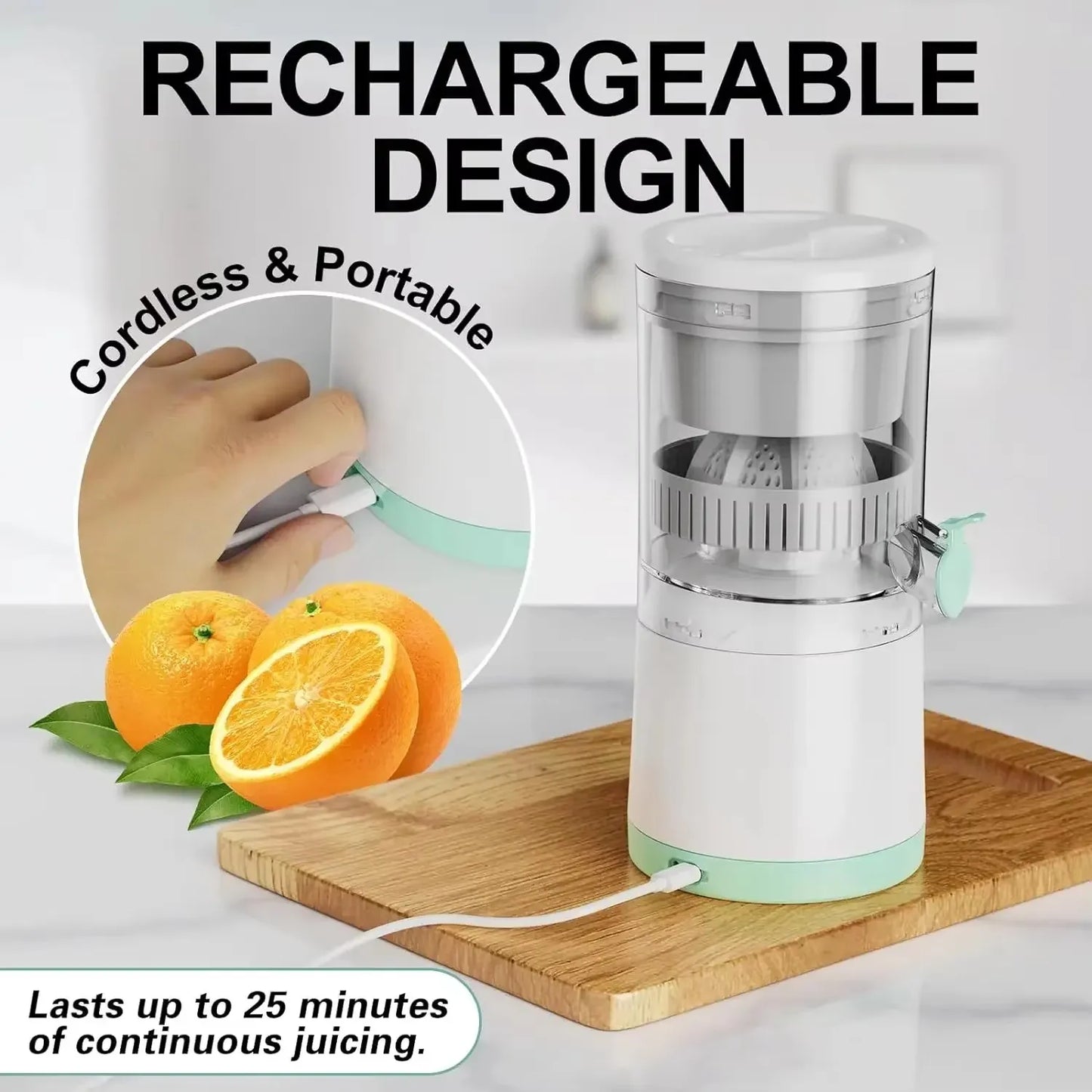 Portable Usb Fully Automatic Juicer Small Multifunctional Juice Residue Separation Two-Way Spiral Juicer Cup Electric Juicer