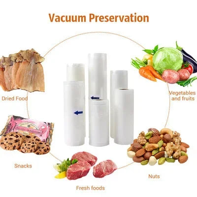 Vacuum Bags For Food Long Fresh Keeping BPA-Free Packaging Sealer Bag For Meat Fruits 5 Rolls/lot 12+15+20+25+28cm*500cm