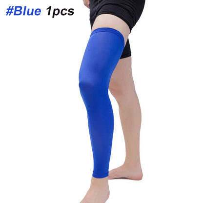 1Pcs Sports Compression Leg Sleeve Breathable Anti-UV Full Length Leg Sleeves for Men Women Football Backetball Cycling Climbing