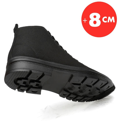 Winter Men Boots Elevator Shoes Hidden Heels Warm Canvas Heightening Shoes For Man Increase Insole 8CM 6CM Casual Lift Sports