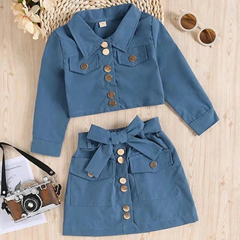 New Girls Clothing Sets Spring Autumn Cotton Top And Skirt Little Princess Baby Suits Birthday Gift 2 3 4 5 6 Years Kids Clothes