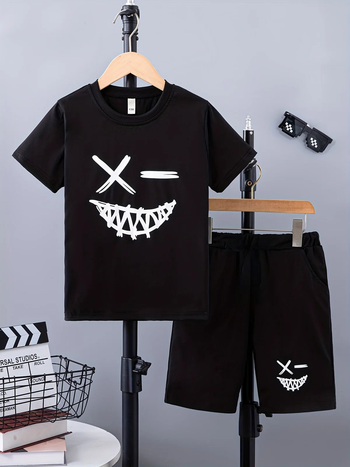 Summer Baby Boy Clothes Set Kid Short Sleeve T-shirts and Shorts Suit Children Girls Devil Top & Bottom 2PC Outfits Tracksuits