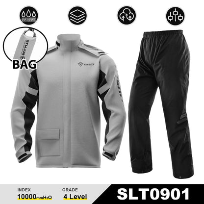 Waterproof Cycling Rain Suit Raincoat+Rain Pants Poncho Motorcycle Rain Jacket Motorbike Scooter Riding Rain Suit