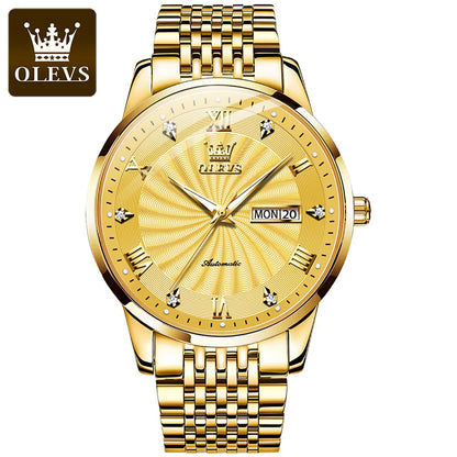 OLEVS Top Brand Luxury Watch for Men Automatic Movement Mechanical Male Wristwatch Waterproof Stainless Steel Men's Watches