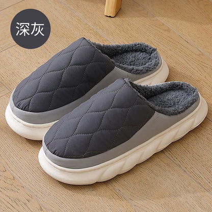 Shevalues Fashion Fur Women Slippers New Winter Fluffy Warm Waterproof House Slippers Female Outdoor Soft Sole Furry Slippers