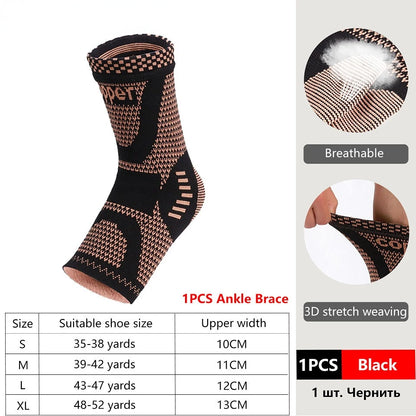 1Pcs Band Copper Nylon Knee Brace Relief Arthritis Pain Support Knee Sleeve Compression Sports Fitness Workout Knee Protection