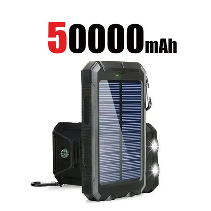 200000mAh Power Bank Fast Charging Outdoor Large Capacity External Battery Solar PowerBank Flashlight For iPhone Huawei Xiaomi