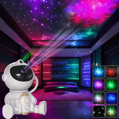 Rocket Astronaut LED Star Galaxies Projector Night Light Starry Sky Porjectors Lamp For Decoration Bedroom Room Decor Kids Gift