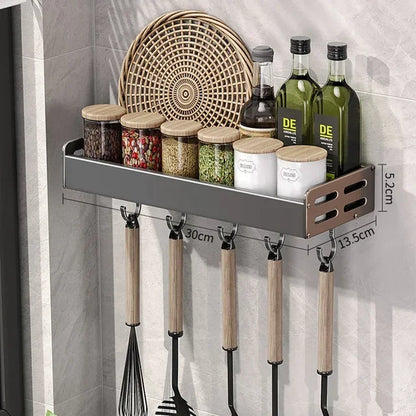 Wall-Mounted Kitchen Spice Storage Rack Condiment Rack Multifunctional Household Utensil Rack Kitchen Hanging Organizers