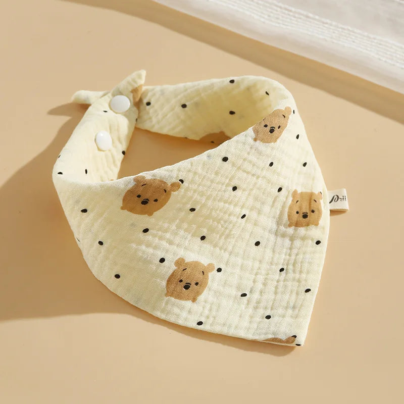 Baby bib 6-layer pure cotton gauze petal bib saliva towel newborn type A triangle towel anti-vomiting bib