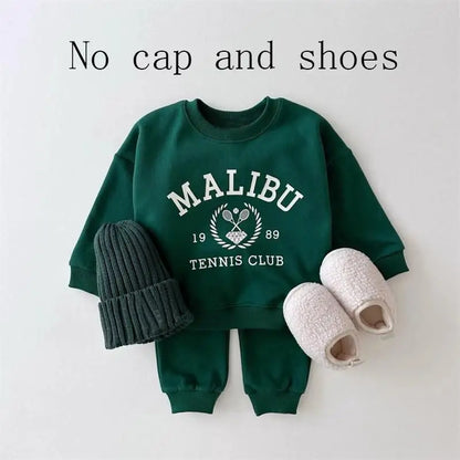 Autumn Winter Outfits Baby Letter Print Tracksuit Boy Girl Children Casual Tops + Pencil Pants 2pcs Infant Cotton Sweatshirt Set