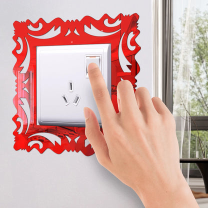 Mirror Acrylic Switch Wall Stickers Apartment Decoration Protector For Power Frames Things To House Plugs Trims Young Rose Gold