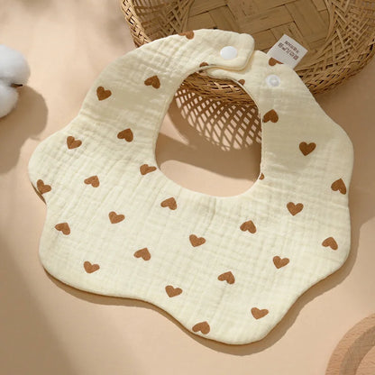 Baby bib 6-layer pure cotton gauze petal bib saliva towel newborn type A triangle towel anti-vomiting bib