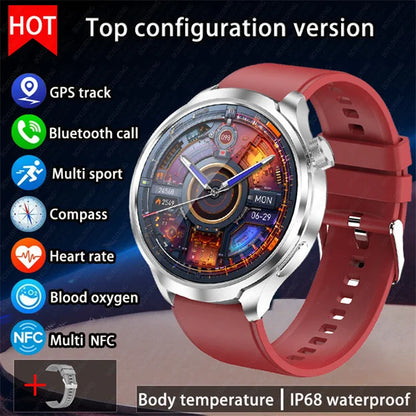 2025 New 1.85" AMOLED Screen GPS Sports Smart Watch Men NFC Compass Heart Rate Waterproof Bluetooth Call Smartwatch For HUAWEI