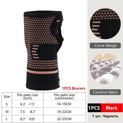 1Pcs Band Copper Nylon Knee Brace Relief Arthritis Pain Support Knee Sleeve Compression Sports Fitness Workout Knee Protection