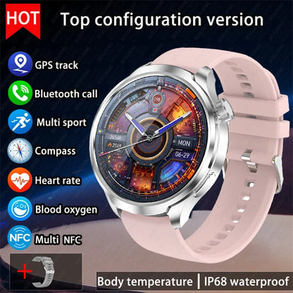 2025 New 1.85" AMOLED Screen GPS Sports Smart Watch Men NFC Compass Heart Rate Waterproof Bluetooth Call Smartwatch For HUAWEI