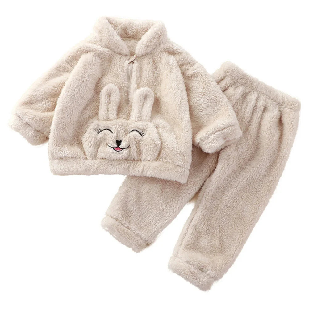 Cartoon Children Kids Pajamas Clothes Set Animals Baby Boys Girls Home Wear Winter Kids Clothing 2pcs Kid Coat Tops Pants Suits