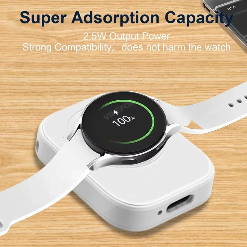 Magnetic Wireless Portable Watch USB Type C Fast Charger for Samsung Galaxy Watch Ultra 7 Classic 5 Pro Universal Fast Charging