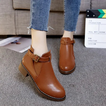 New 2024 Elegant Boots and Ankle Boots for Women Fashion Retro Platform Shoes Woman Autumn Round Toe  Luxury Ladies Shoes Casual