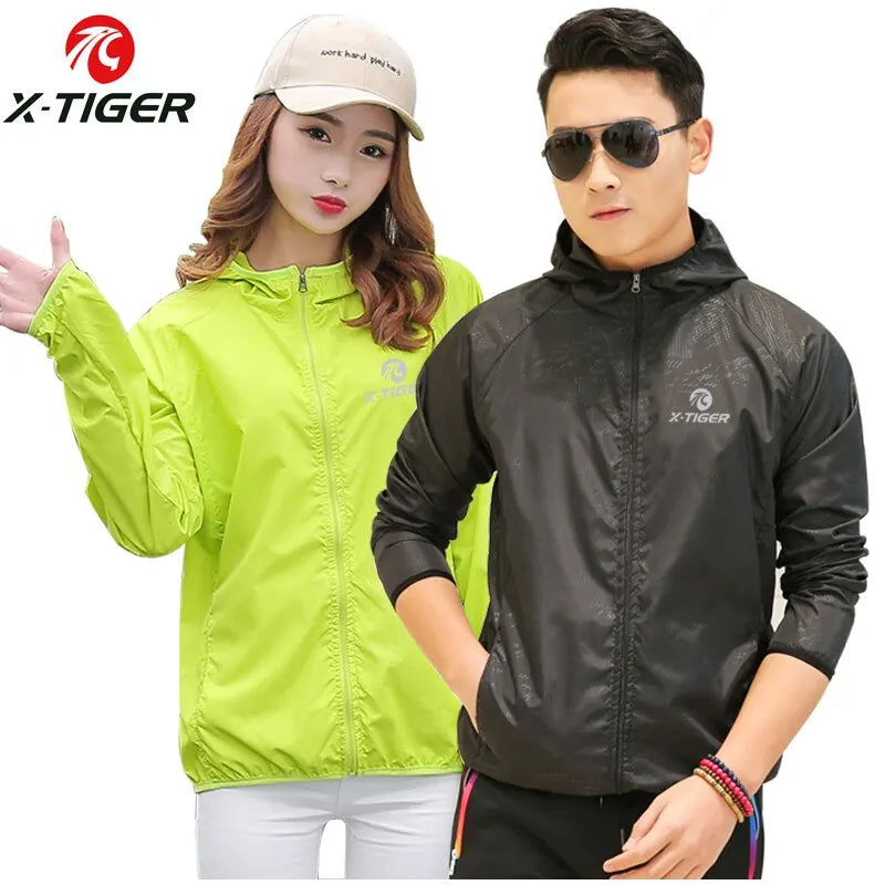 X-TIGER Windproof Reflective Cycling Jersey MTB Bike Bicycle Windcoat Super Light Sunscreen Hiking Jacket Cycling Sports Clothes