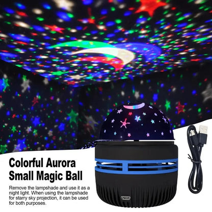 LED Starry Galaxy Projector Light RGB Smart Remote Control Star Aurora Lamp KTV USB Powered Auto Rotating for Home Bedroom Decor