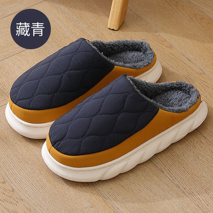 Shevalues Fashion Fur Women Slippers New Winter Fluffy Warm Waterproof House Slippers Female Outdoor Soft Sole Furry Slippers