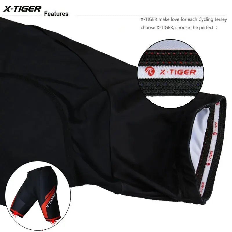 X-TIGER Cycling Shorts Men Gel Pad Bicycle Clothes MTB Road Bike Pants Anti-slip Leg Grips Bike Shorts Summer Outfit Clothes