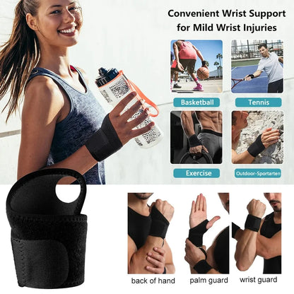 1PC Sports Wrist Support Adjustable Wrist Compression Wrap Elastic Band Brace for Carpal Tunnel Arthritis Tendinitis Pain Relief